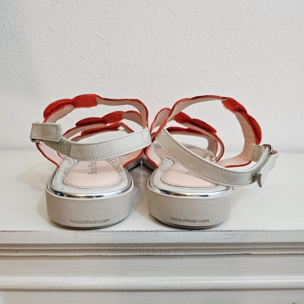 BeautiFeel Womens Sz US 10 41 Cleo Coral Strappy Leather Sandal Comfort Shoe - Picture 5 of 11